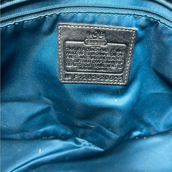 Coach Navy Pleated Shoulder Bag - Picture 4 of 5